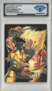 1992 Marvel Masterpieces WOLVERINE vs SABRETOOTH #3-D 💎 DSG 8 NM/Mint - Picture 1 of 2