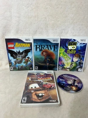 Wii 4 Game Lot Lego Batman, Brave, Ben 10, Cars + Epic Mickey 2 (Disc Only) 4LOT - Image 1 of 4