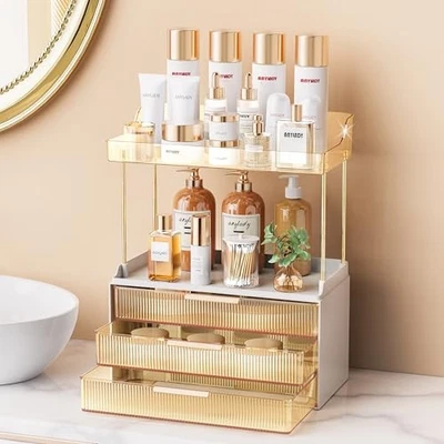 Organizador de Maquillaje con Divisores Ajustables, Elegante Almacenamiento para Tocador y Vestido Foto 1 de 4