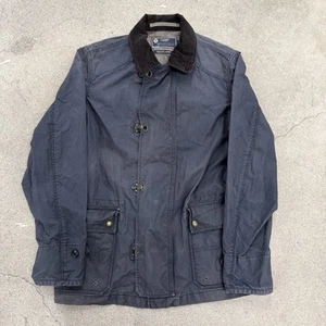 J Crew Cotton Firemans Jacket Blue British Millerain Field Travel Coat Size S - Picture 1 of 8