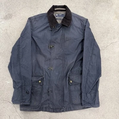 J Crew Cotton Firemans Jacket Blue British Millerain Field Travel Coat Size S - Image 1 of 4
