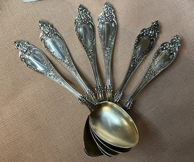 Antique Sterling Silver Altair Demitasse Spoons Set of 6  ~ 1904 Wallace Watson - Image 1 of 4