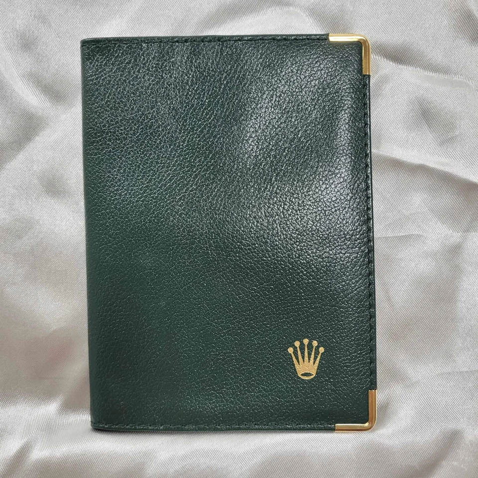 Genuine Vintage Rolex Watch 0068.08.05 Green Leather Card Wallet Passport Holder - Image 1 of 4
