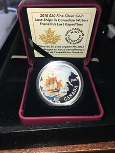 2015 RCM, Lost Ships; Franklins Lost Expedition,  99.99 Pure Silver $20 Dollar - Bild 1 von 8