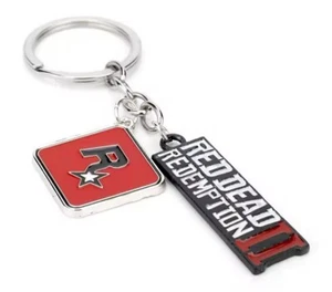 Red Dead Redemption II Video Game Name and Rockstar Logo Key Chain NEW UNUSED - Picture 1 of 1