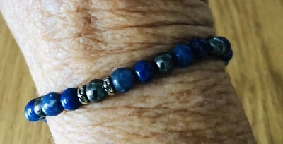 Nuevo brazalete con cuentas John Hardy lapislázuli, sodalita y hematita talla M Foto 1 de 4