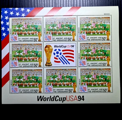 Saint Vincent 1994 - MNH - USA World Soccer Cup - 8 Stamps - Full Sheet - Image 1 of 4