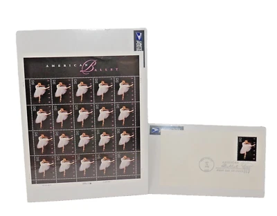 American Ballet Sheet of Twenty 32 Cent Postage Stamps with First Day of Issue - Image 1 of 4