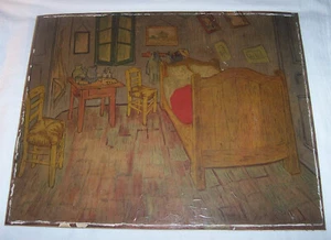 Vincent Van Gogh , Bedroom In Arles , Old Vintage Print , Large 20.75" wide - Picture 1 of 22