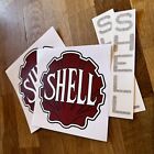 Art Deco Shell Clam Sticker Decal Pack 2 Gallon Petrol Oil Fuel Can Petroliana