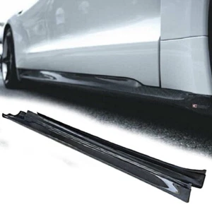 Carbon Fiber Side Skirts Spoiler for Porsche Taycan 2020-2022 Extention Lip - Picture 1 of 7