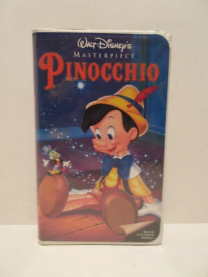 Vintage Walt Disney Masterpiece Collection Pinocchio VHS Video Tape in Case Foto 1 de 4