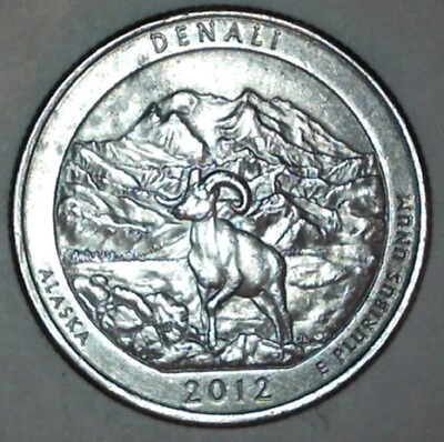 2012-P Denali, Alaska, Washington Quarter, Mountain Goat Neck Error - Image 1 of 3