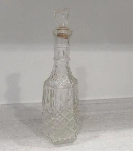 Hexagon Glass Liquor Decanter Bottle (6 sided) Cork Topper - Picture 1 of 3