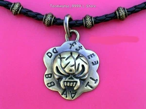 19.20" MEN'S SKULL FLOWER PENDANT BRAIDED CHOKER - UNIQUE! - Picture 1 of 1