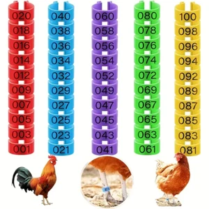 100 Pezzi Anelli Gambe di Pollo Fasce Piedi di Pollo Clip su Anelli Caviglia Anatre 5 Colori - Foto 1 di 10