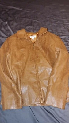 Chaqueta mujer Kim Rogers imitación cuero marrón talla 10P muy suave Foto 1 de 3