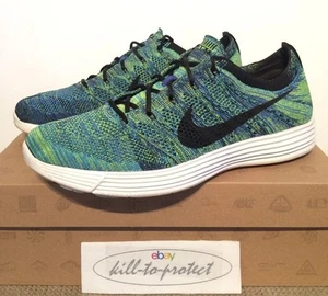NIKE HTM LUNAR Flyknit Blue Mixture Sz US9 UK8 535089-400 Fragment NRG Aqua 2012 - Picture 1 of 12