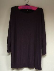 Eileen Fisher Womens Italian Yarn Knit Dolman Sleeve Sweater Tunic Medium Purple