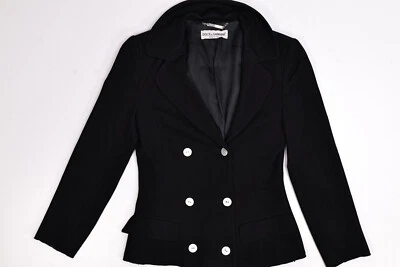 DOLCE & GABBANA Blazer Black Double Breasted Jacket Coat Buttons Sz 38 - Image 1 of 4