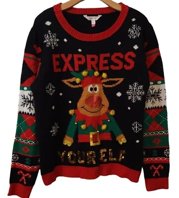Suéter No Boundaries Feo Navidad "Express Your Elf" Reno Juniors 3XL-21 Foto 1 de 4