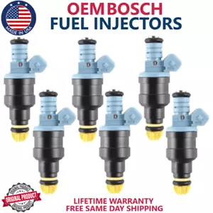 NEW x6 GENUINE BOSCH Fuel Injectors For 1987-1991 BMW 325i 325is 325iX 525i I6 - Picture 1 of 4