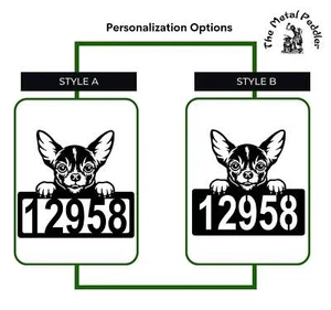 Chihuahua #1 Address Sign - Detailed Dog Design with Custom House Numbers - Made - Picture 1 of 8