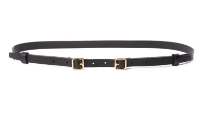 Cinturón de cuero Burberry para mujer de 15 mm con doble hebilla negro talla L - Hecho en Italia Foto 1 de 3