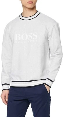 New Hugo Boss mens grey ribbed cotton tracksuit sweatshirt jeans jumper top XXL - Image 1 of 4