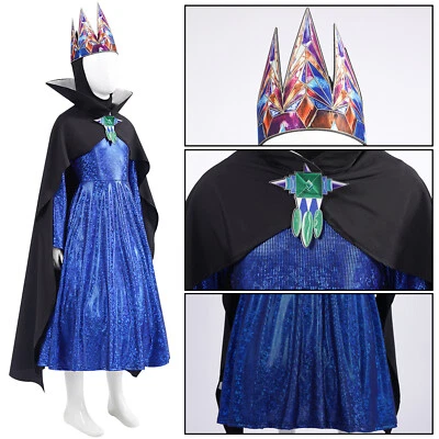 Kids Snow White Cosplay Grils Costume Adult Evil Queen Dress Cloak Crown  - Image 1 of 4