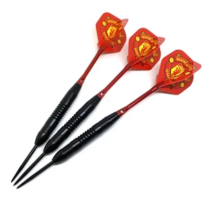 Manchester United Darts Set 21g Medium Aluminium Stems Shafts Flights Red Black - Picture 1 of 6