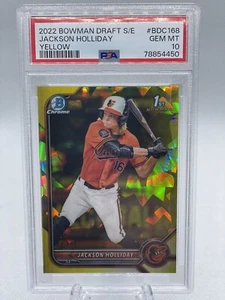 Jackson Holliday 2022 Bowman Draft Sapphire Edition Yellow #’d 4/99 PSA 10 GEM - Picture 1 of 3