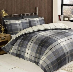Lomond Check Flannellette Duvet Set - Picture 1 of 30