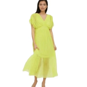Vero Moda Theodora Dress AWARE Neon yellow dress Sz M or US 6 - NEW - Picture 1 of 8
