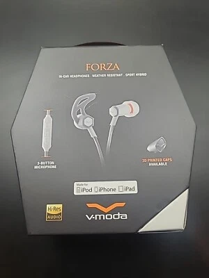V-MODA Forza Wired In-Ear Headphones 3-Button Remote & Mic New Sealed Apple Prod - Image 1 of 4