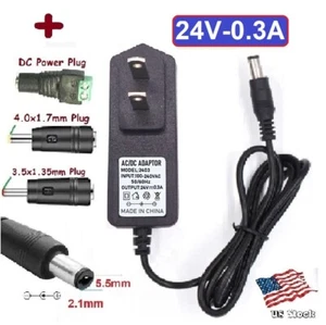 24V 0.3A AC/DC Adapter Power Supply Charger with 5.5x2.1mm + 3 DC Power Tips - Picture 1 of 8