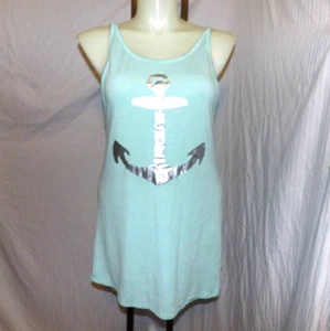 MIKEN SWIM Women's Aqua Stripe Screen Print Swimsuit Cover Up Size XL - Picture 1 of 3