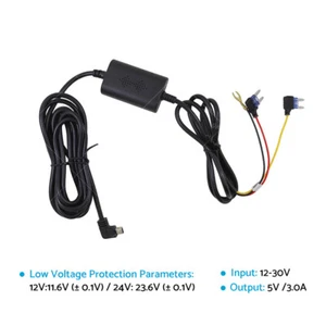 3.2m Hard Wire Kit w/ Mini USB for Smart Dash Cams Uniden IGO CAM 85R 5V/3.0A - Picture 1 of 11