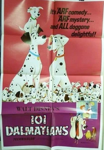 VTG 1972 "101 DALMATIONS" WALT DISNEY US RERELEASE ORIG 1SH 27X41 MOVIE POSTER - Picture 1 of 8