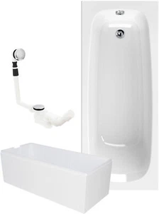 Rechteck Badewanne 180 x 80 cm Komplettset Wannenträger Original Ablaufgarnitur - Bild 1 von 12