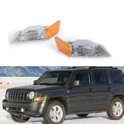 Pair For 2007-2014 Jeep Patriot Front Turn Signal Light Corner Lamp No Bulb - Image 1 of 4