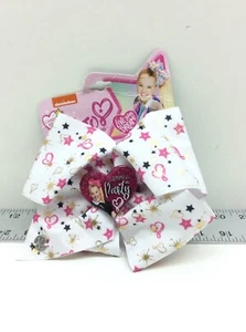 Jojo Siwa Light up Life's a Party Large Bow Holographic Stars and Hearts - Picture 1 of 5