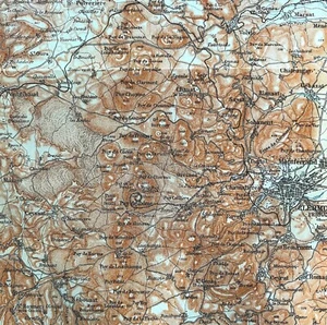 Map Clermont Riom Southern France Rare 1914 Lithograph WW1 Era WHBS - Picture 1 of 2