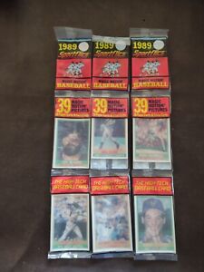 3 RackPacks 1989 Sportflics Baseball - Stars Can Be Seen Through The Packs!