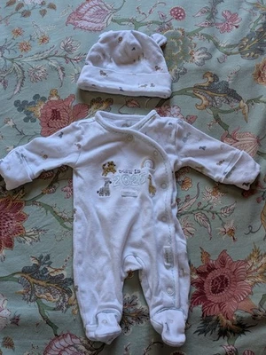 Next Born In 2025 Baby Sleepsuit And Hat Set First Size - Image 1 of 3