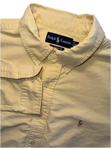 Ralph Lauren Shirt Mens XL Button Down Classic Fit Long Sleeve Yellow Cotton - Picture 1 of 6