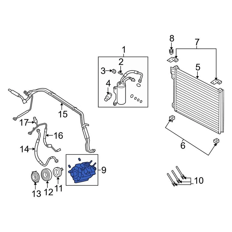 For Ford E-350 Super Duty 2021-2024 Ford LC4Z19703B A/C Compressor Foto 1 de 1