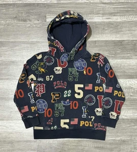 Polo Ralph Lauren All Over Print Hoodie Boys Youth Size 7 - Picture 1 of 6