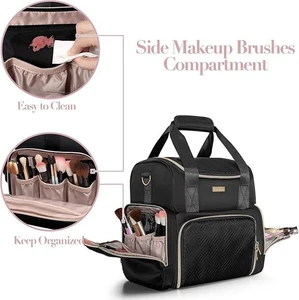 Borsa Cosmetica Grande Nera Organizer da Viaggio, Doppio Strato - Foto 1 di 2