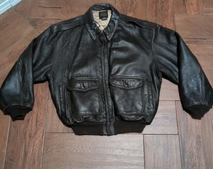 Avirex Type A-2 30-1415 Vintage 80's 90's Leather Flight Bomber Brown Jacket USA - Picture 1 of 20